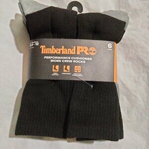 6-Pairs, Timberland PRO Men's Performance Cushioned Work Crew Socks Size L 9-12